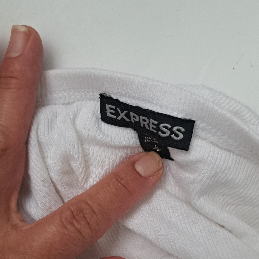 Express White Ribbed Top - Picture 5 of 8